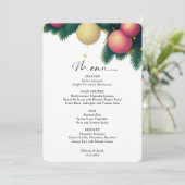 Weihnachtskugeln Hochzeitsmenü Menükarte (Stehend Vorderseite)