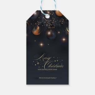 Weihnachtskugeln Kiefernbaum Zweige Schwarz Geschenkanhänger