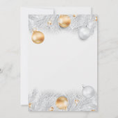 Weihnachtskugeln, Lichter Silber-Weihnachtsgesells Einladung (Rückseite)