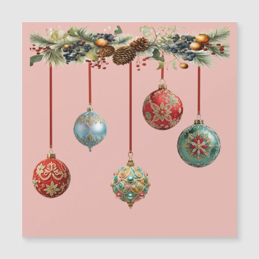 Weihnachtskugeln Magnetkarte (Vorderseite)