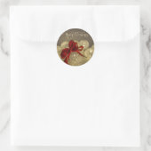 Weihnachtskugeln, Rote Schleife, Lichterkette Runder Aufkleber (Tasche)