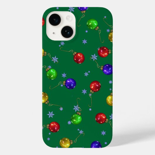 Weihnachtskugeln und Schnee Case-Mate iPhone Hülle (Rückseite)