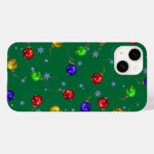 Weihnachtskugeln und Schnee Case-Mate iPhone Hülle (Rückseite (Horizontal))