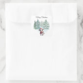 Weihnachtskuh-Aufkleber Quadratischer Aufkleber (Tasche)