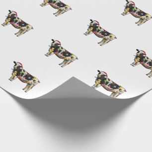 Weihnachtskuh Bauernhof Liebhaber Niedlich Santa F Geschenkpapier
