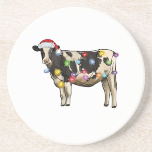 Weihnachtskuh Bauernhof Liebhaber Niedlich Santa F Getränkeuntersetzer
