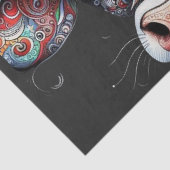 Weihnachtskuh Bull mit Weihnachtsmannmütze Folk En Seidenpapier (Detail)