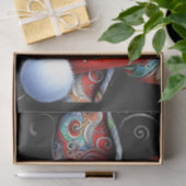 Weihnachtskuh Bull mit Weihnachtsmannmütze Folk En Seidenpapier (Geschenk)