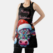 Weihnachtskuh Bull Weihnachtsmannmütze Mexikanisch Schürze (InSitu)