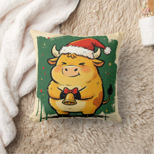 Weihnachtskuh-Chinesisches-Tierkreiszeichen-Ochsen Kissen