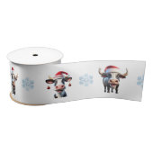 Weihnachtskuh Couple & Snowflake 3" Band Satinband (Spule)