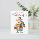 Weihnachtskuh Feiertagskarte (Stehend Vorderseite)