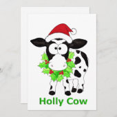 Weihnachtskuh Feiertagskarte (Vorne/Hinten)