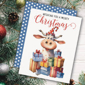 Weihnachtskuh Feiertagskarte