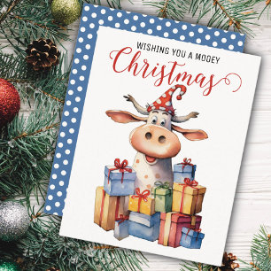 Weihnachtskuh Feiertagskarte