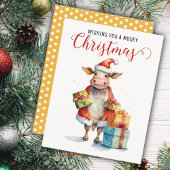 Weihnachtskuh Feiertagskarte