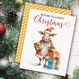 Weihnachtskuh Feiertagskarte