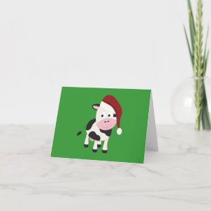 Weihnachtskuh Feiertagskarte
