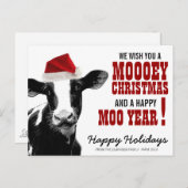 Weihnachtskuh Feiertagspostkarte (Vorne/Hinten)