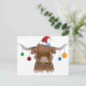 Weihnachtskuh Feiertagspostkarte (Stehend Vorderseite)