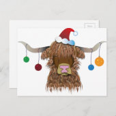 Weihnachtskuh Feiertagspostkarte (Vorne/Hinten)