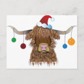 Weihnachtskuh Feiertagspostkarte (Vorderseite)