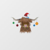 Weihnachtskuh Fensteraufkleber (Blatt)