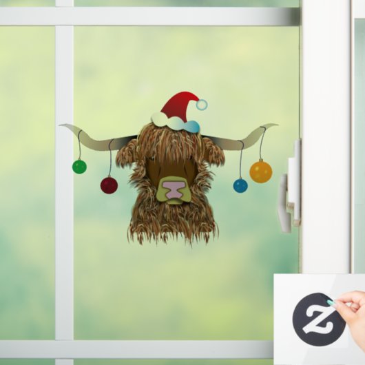 Weihnachtskuh Fensteraufkleber (Zuhause)