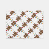 Weihnachtskuh Fleecedecke (Vorderseite (Horizontal))