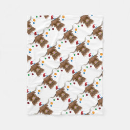 Weihnachtskuh Fleecedecke