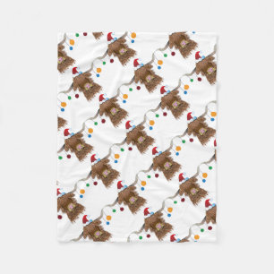 Weihnachtskuh Fleecedecke