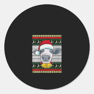 Weihnachtskuh Funny Geschenk Runder Aufkleber