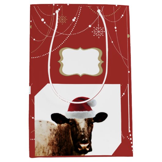 Weihnachtskuh-Geschenk-Tasche Mittlere Geschenktüte (Vorderseite)