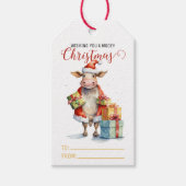 Weihnachtskuh Geschenkanhänger (Vorderseite)