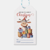 Weihnachtskuh Geschenkanhänger (Vorderseite)