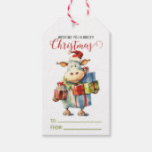 Weihnachtskuh Geschenkanhänger (Vorderseite)