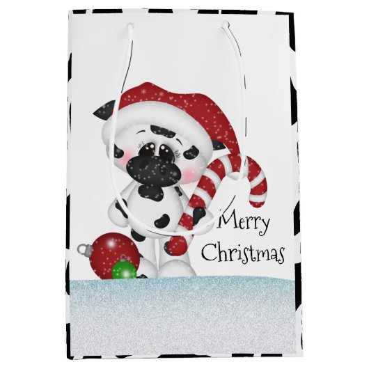 Weihnachtskuh-Geschenktasche Mittlere Geschenktüte (Vorderseite)