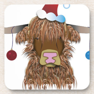 Weihnachtskuh Getränkeuntersetzer