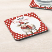 Weihnachtskuh Getränkeuntersetzer (Linke Seite)