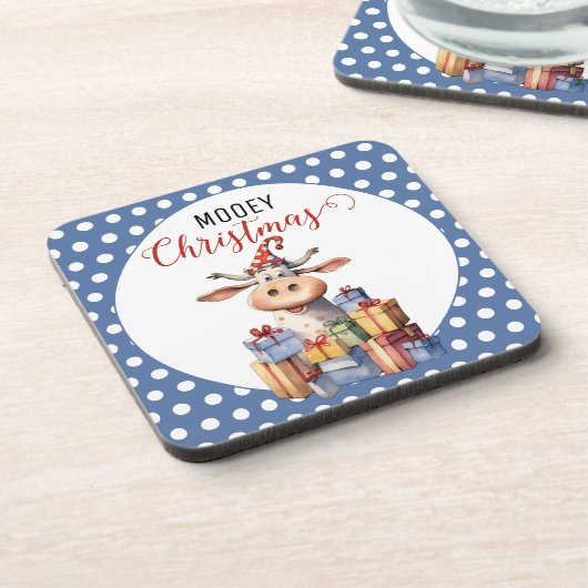 Weihnachtskuh Getränkeuntersetzer (Linke Seite)