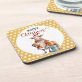 Weihnachtskuh Getränkeuntersetzer (Linke Seite)