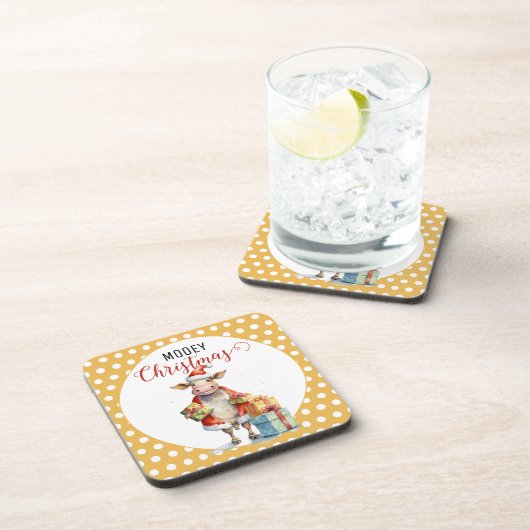 Weihnachtskuh Getränkeuntersetzer (Rechte Seite)