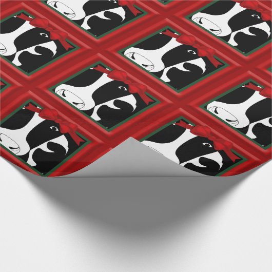 Weihnachtskuh Glossy Wrapping Papper Geschenkpapier (Ecke)