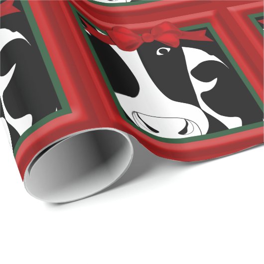 Weihnachtskuh Glossy Wrapping Papper Geschenkpapier (Rolleneckpunkt)