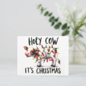 Weihnachtskuh Heilige Kuh Weihnachten Weihnachten Postkarte (Stehend Vorderseite)