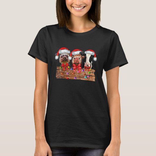 Weihnachtskuh Highland Mooey Weihnachten T-Shirt (Vorderseite)