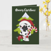 Weihnachtskuh hinzufügen Grußkarte Karte (Gelbe Blume)