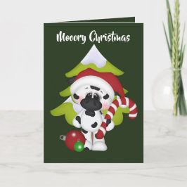 Weihnachtskuh hinzufügen Grußkarte Karte