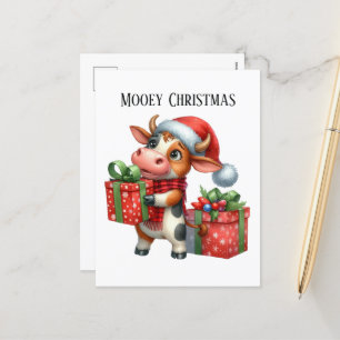 Weihnachtskuh hinzufügen Nachricht Feiertagspostkarte
