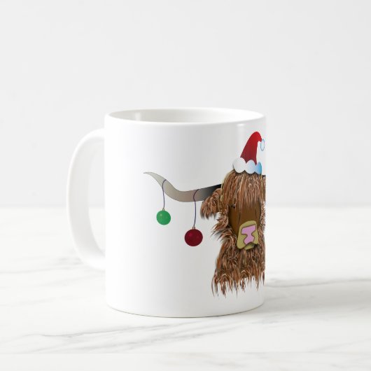 Weihnachtskuh Kaffeetasse (Vorderseite Links)